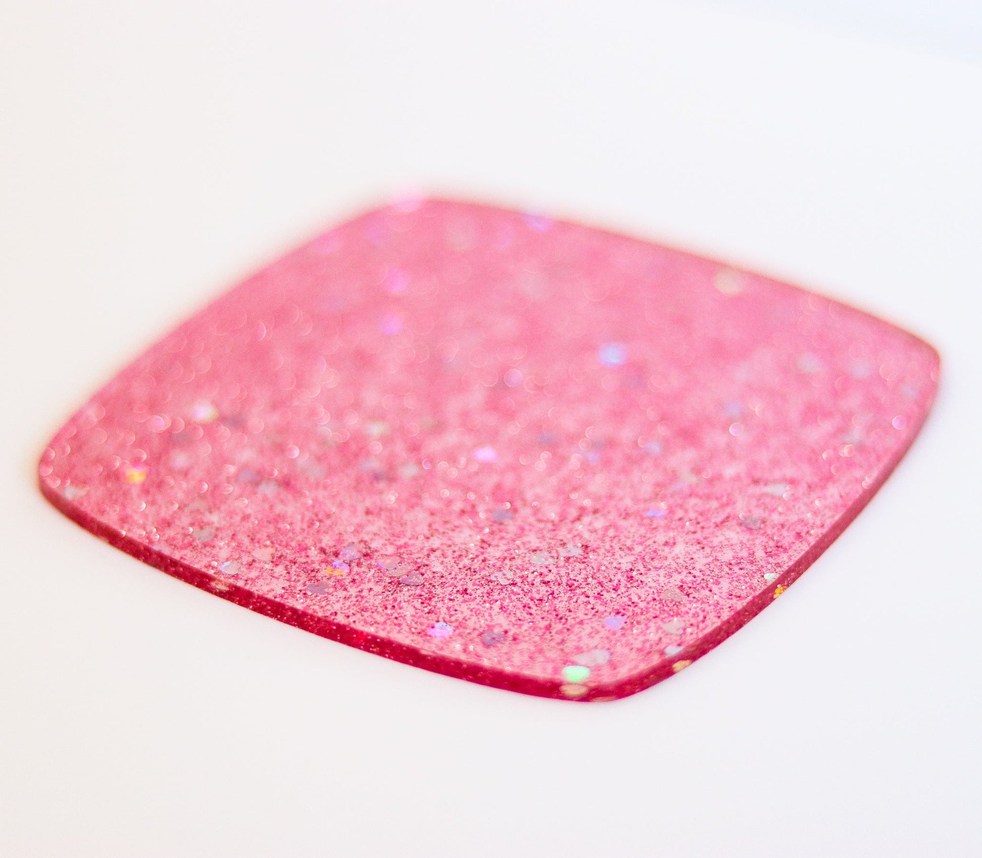 1/8" Pink Hearts Sparkling Glitter Acrylic Sheet - Acrylic Sheets