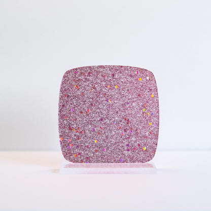1/8" Pink Hearts Sparkling Glitter Acrylic Sheet - Acrylic Sheets