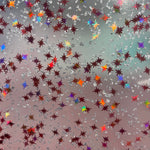1/8" Pink Stars & Silver Chunks Shaped Glitter Cast Acrylic Sheets - Acrylic Sheets