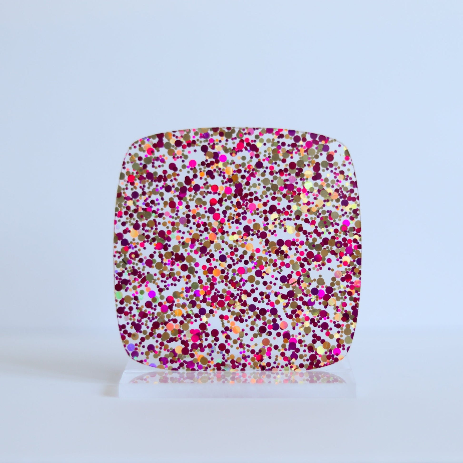 1/8" Pretty Pink Dots Confetti Acrylic Sheet - Acrylic Sheets