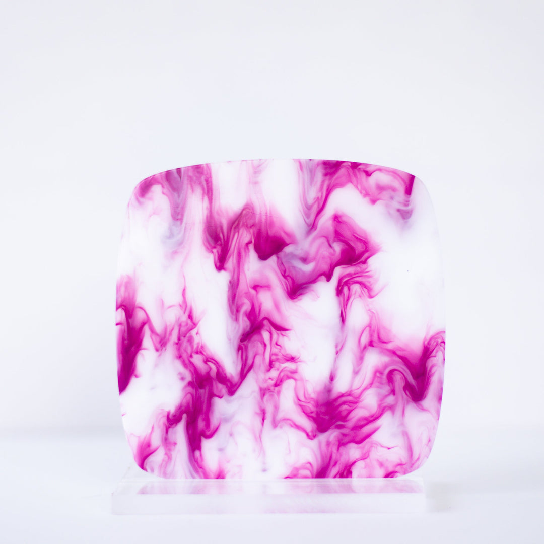 1/8" Raspberry Creme Swirl Acrylic Sheet - Acrylic Sheets