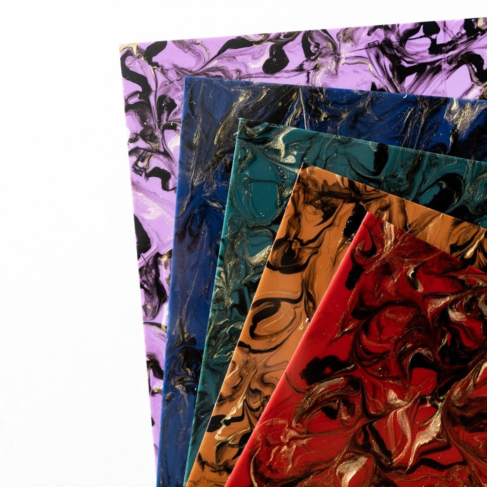 1/8" Red Golden Swirl Marble Cast Acrylic Sheets - Acrylic Sheets