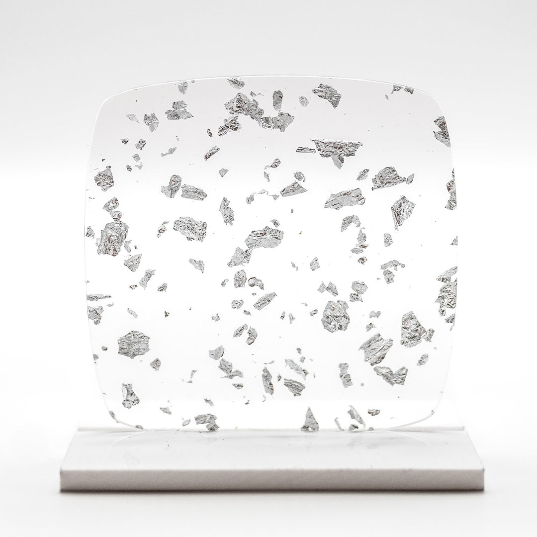 1/8" Silver Metallic Flakes Glitter Cast Acrylic Sheets - Acrylic Sheets