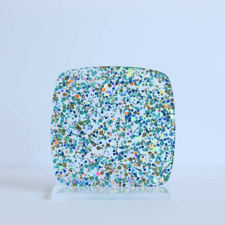 1/8" Totally Teal Dots Confetti Acrylic Sheet - Acrylic Sheets