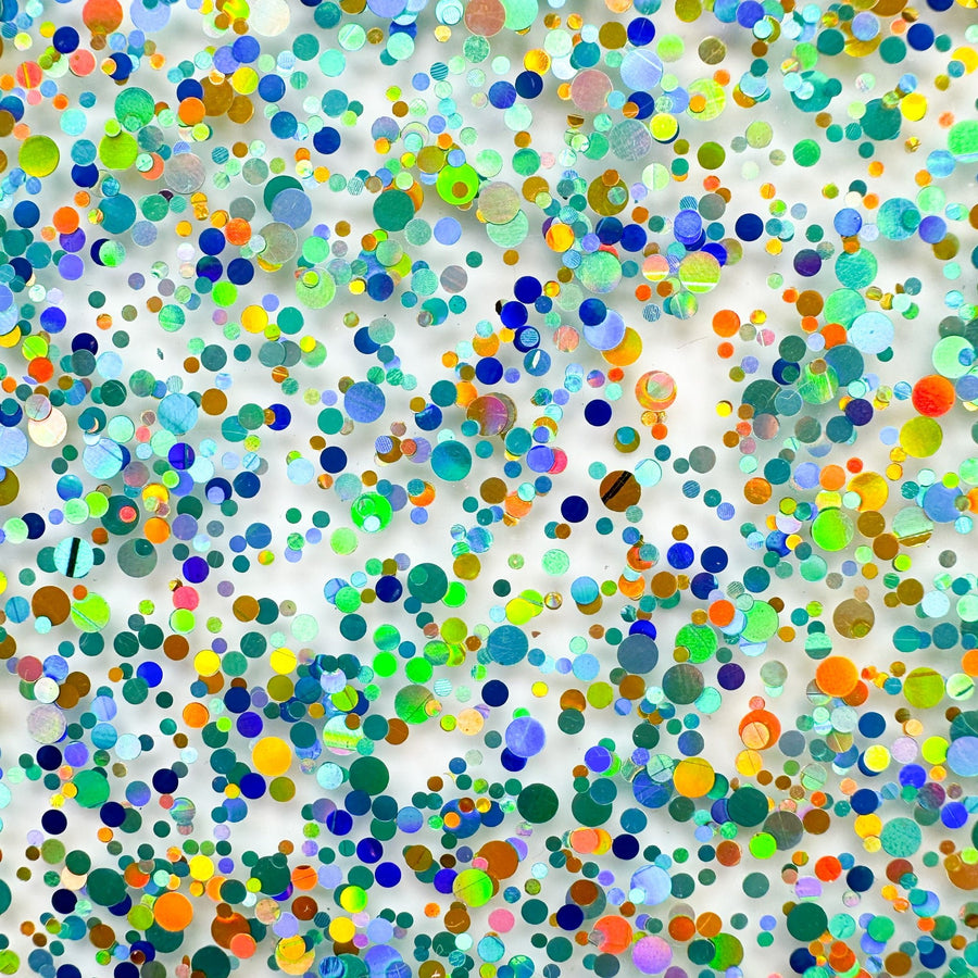 1/8" Totally Teal Dots Confetti Cast Acrylic Sheets - Acrylic Sheets