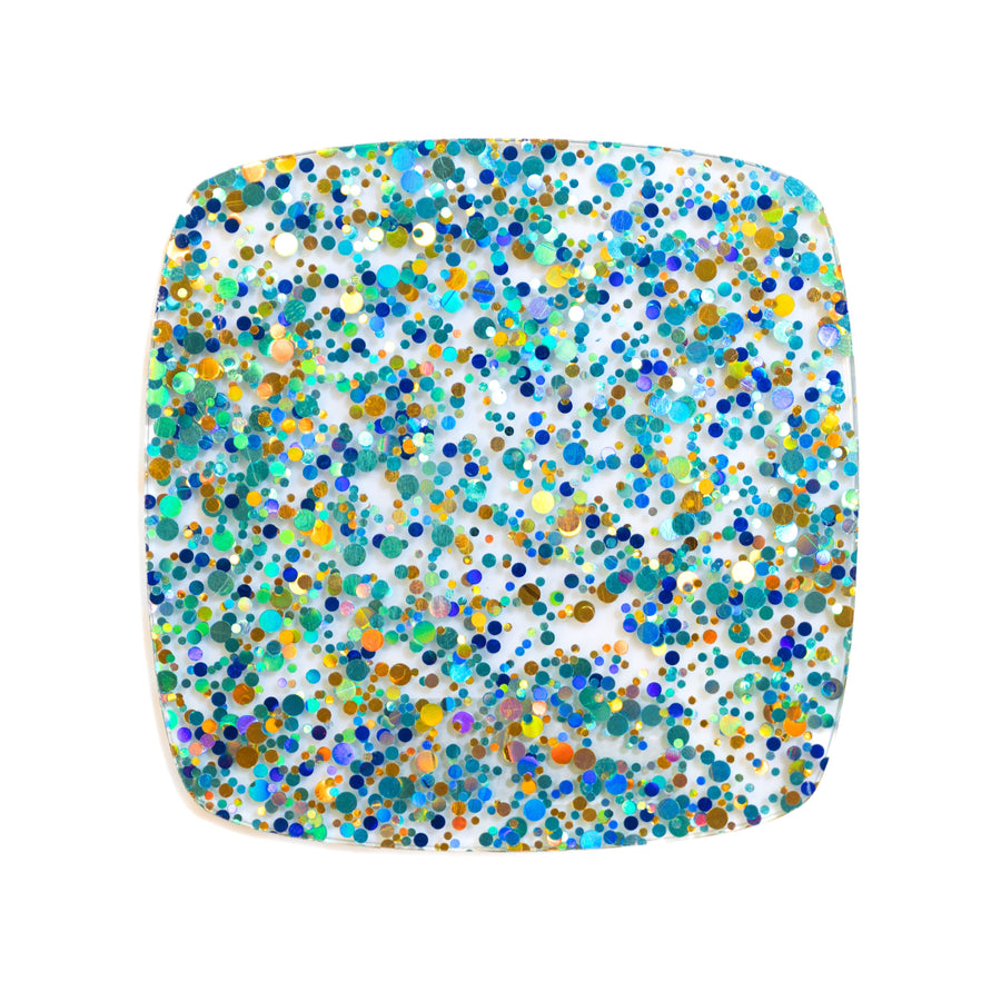 1/8" Totally Teal Glitter Dots Cast Acrylic Sheets - Acrylic Sheets
