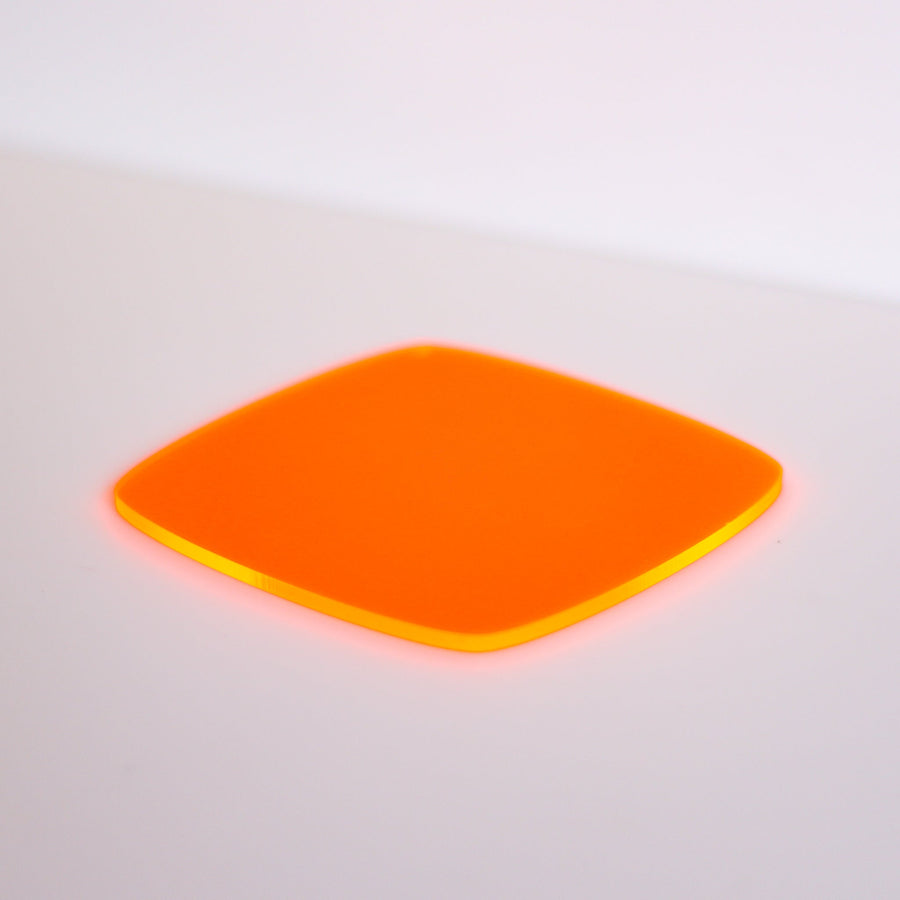 1/8" Transparent Fluorescent Orange Acrylic Sheet - Acrylic Sheets