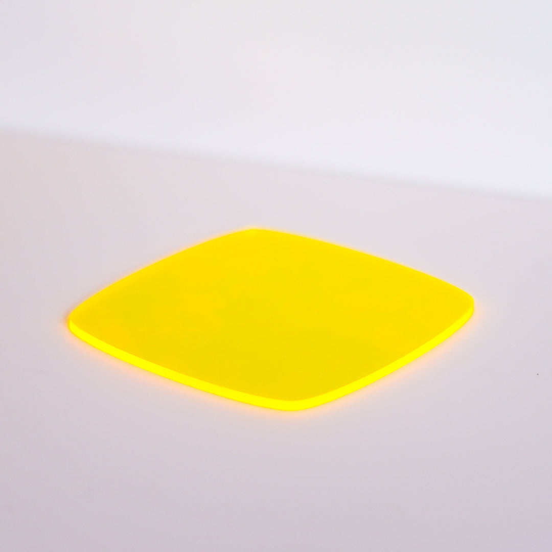 1/8" Transparent Fluorescent Yellow Acrylic Sheet - Acrylic Sheets