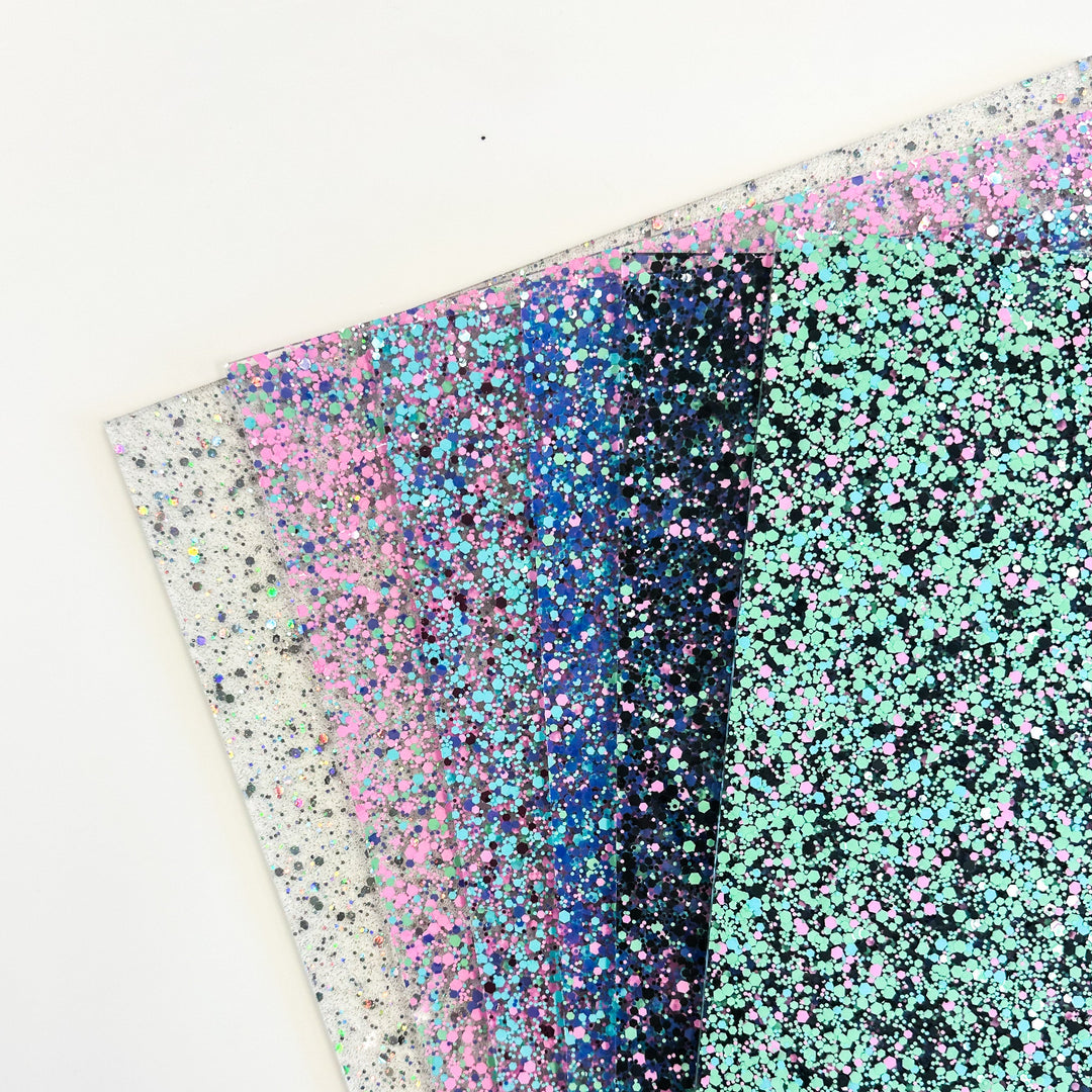 1/8" Unicorn Hearts Glitter Dots Cast Acrylic Sheets - Acrylic Sheets