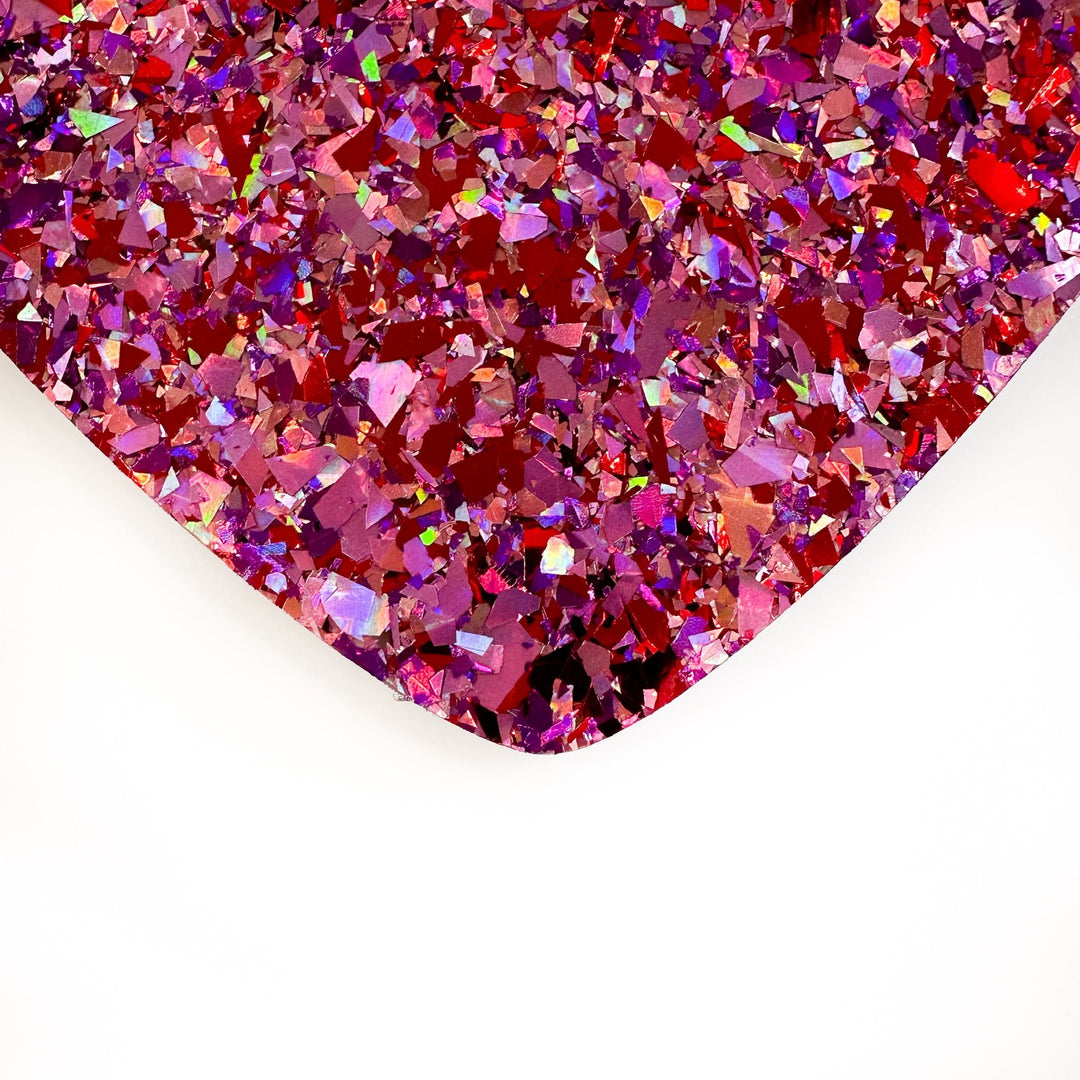 1/8" Valentines Red Chunky Flake Glitter Cast Acrylic Sheets - Acrylic Sheets