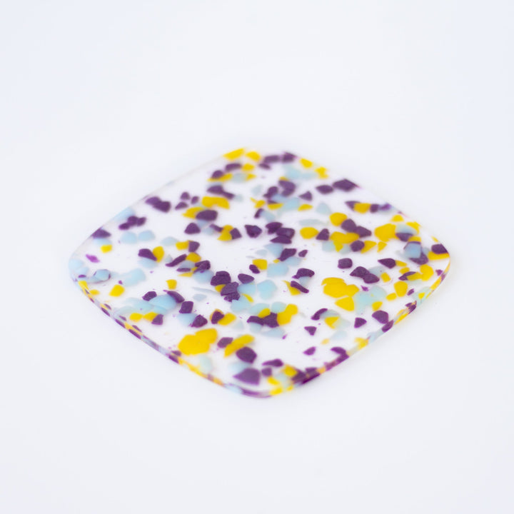 1/8" Yellow & Purple Terrazzo Confetti Acrylic Sheet - Acrylic Sheets