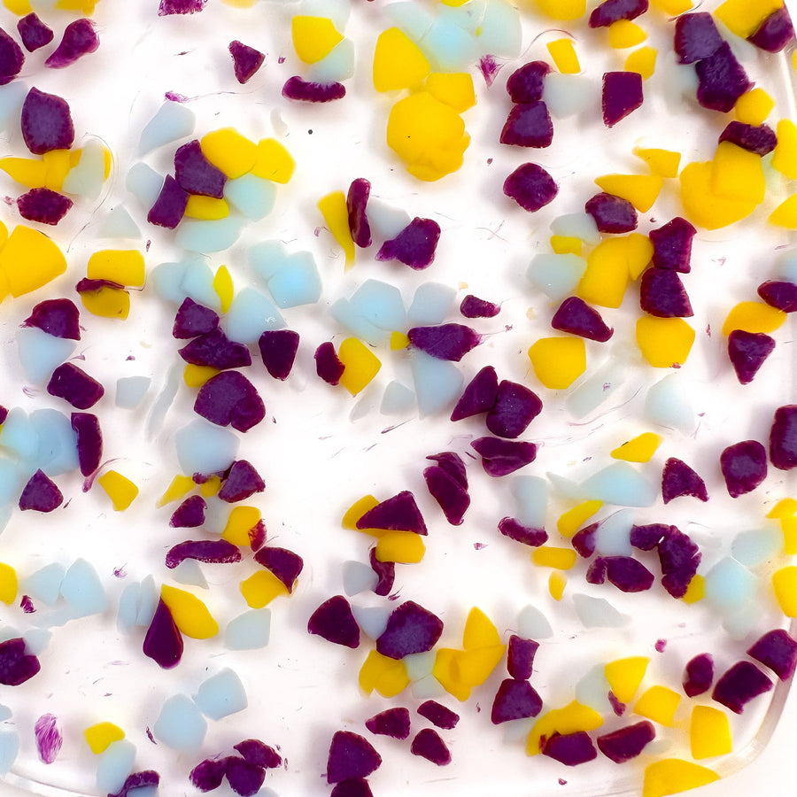 1/8" Yellow & Purple Terrazzo Confetti Cast Acrylic Sheets - Acrylic Sheets