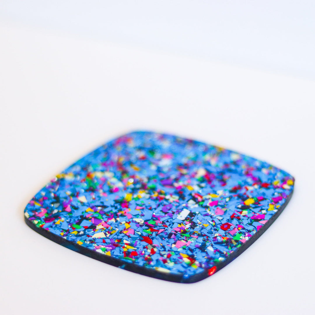5/32" Blue Chunky Flake Glitter Cast Acrylic Sheets - Acrylic Sheets