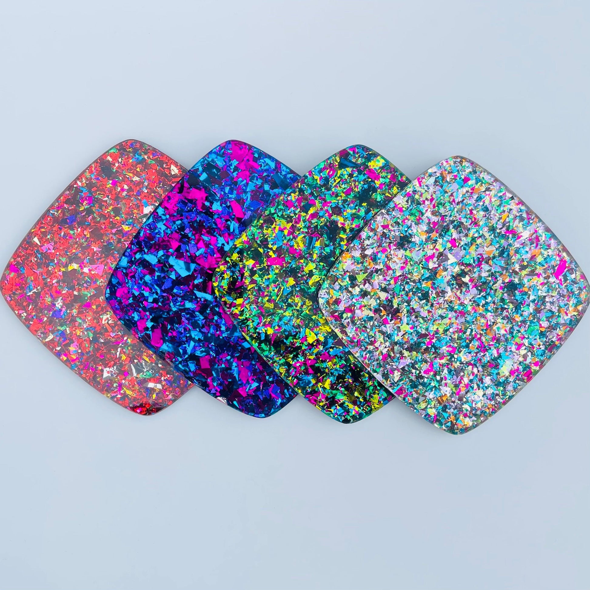 5/32" Peacock Party Confetti Acrylic Sheet - Acrylic Sheets