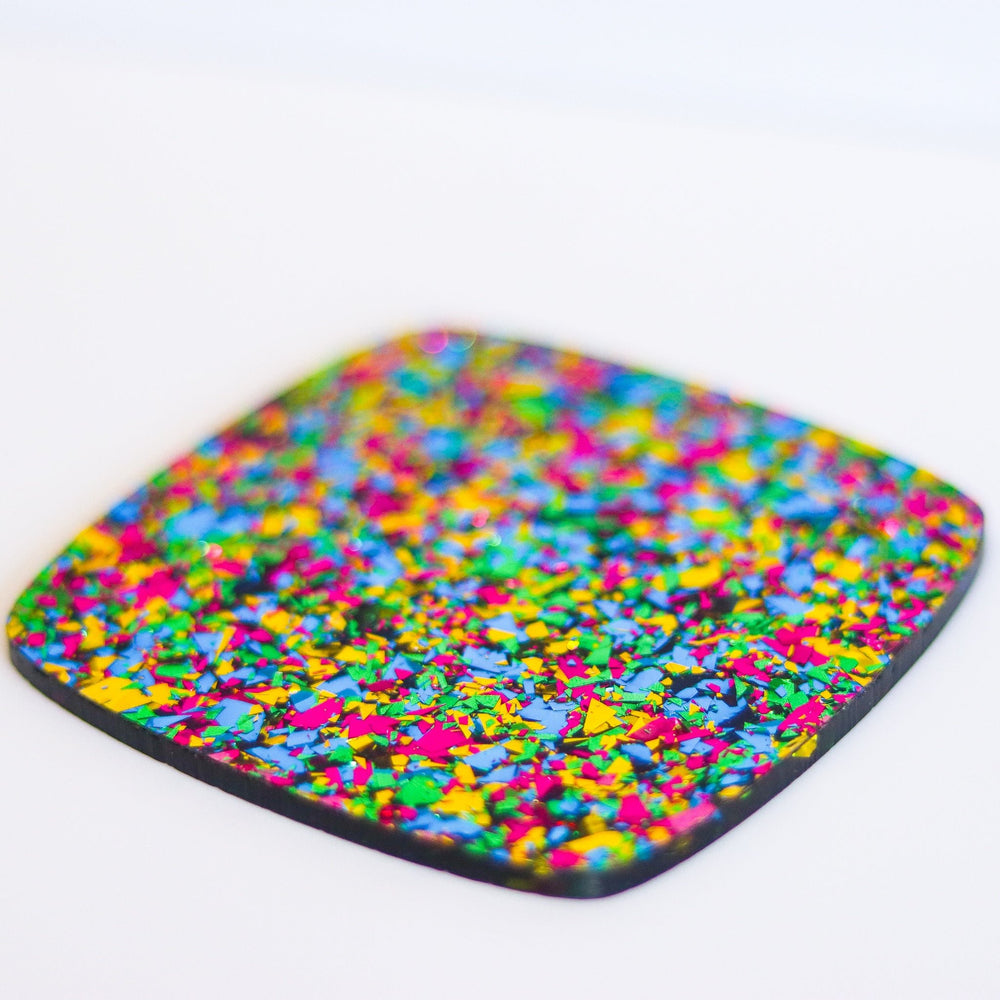 5/32" Peacock Party Confetti Acrylic Sheet - Acrylic Sheets