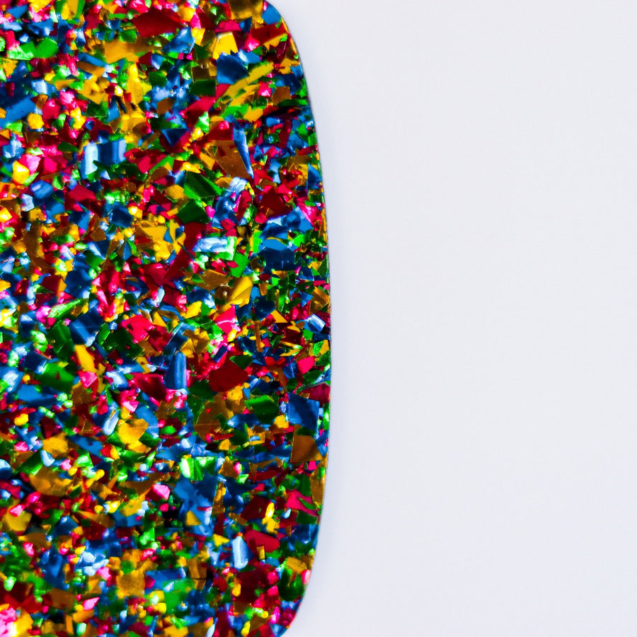5/32" Peacock Party Confetti Acrylic Sheet - Acrylic Sheets