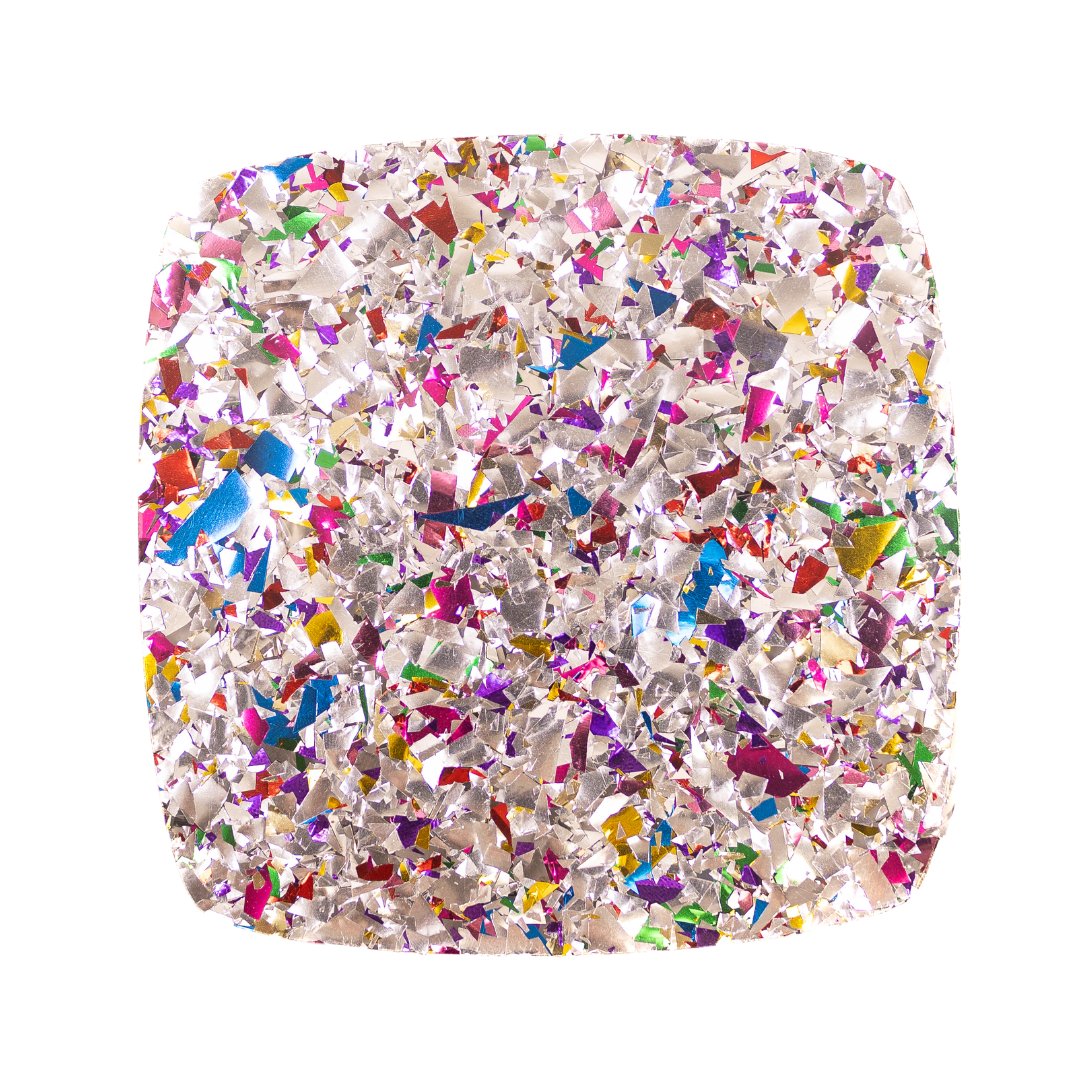 Silver Party Chunky Flake Glitter Cast Acrylic Sheets - GLITTER Acrylic Sheets