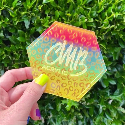 P0851 | Rainbow Bright Leopard Pattern Acrylic Sheet