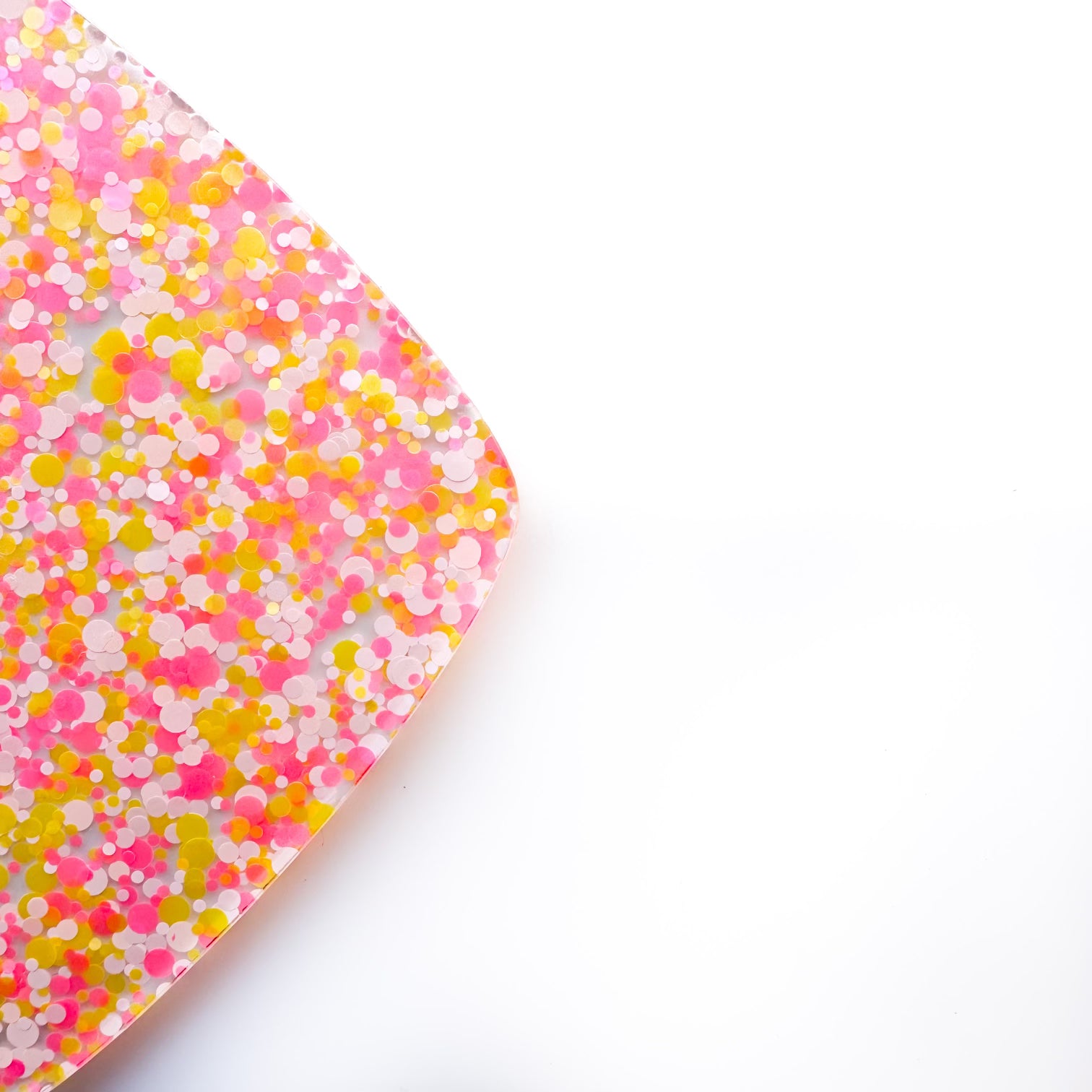 Good Vibes Glitter Dots Cast Acrylic Sheets - CMB Glitter Acrylic Sheets - Local Plastics Distributor - Wholesale Plastics