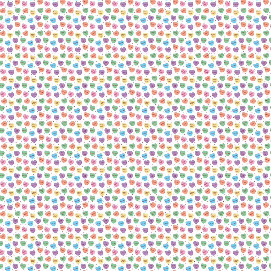 P0473 | Itty Bitty Candy Hearts Pattern Acrylic Sheet