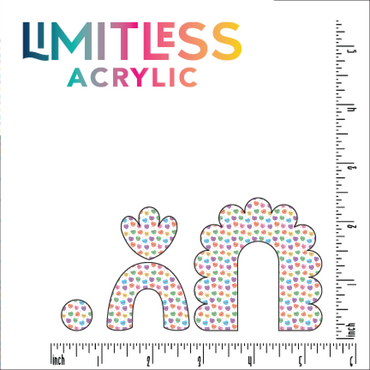 P0473 | Itty Bitty Candy Hearts Pattern Acrylic Sheet