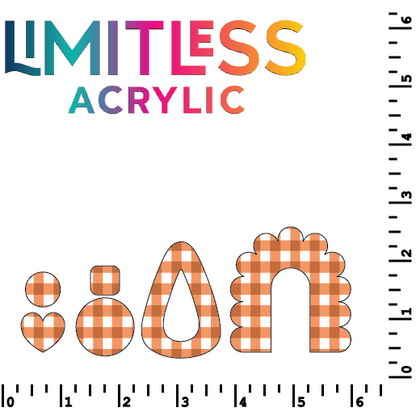 P0629 | Orange Gingham  Pattern Acrylic Sheets