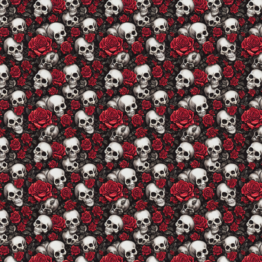 Roses & Skulls Pattern Acrylic Sheets