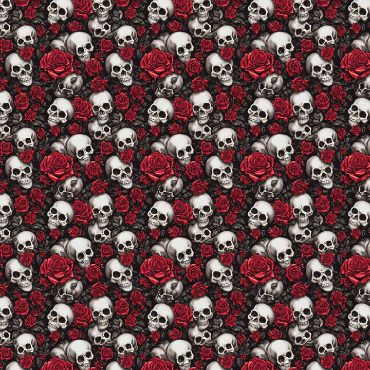 Roses & Skulls Pattern Acrylic Sheets