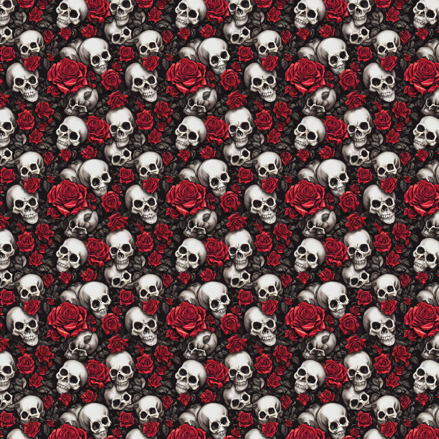 Roses & Skulls Pattern Acrylic Sheets  -  CMB Pattern Sheets - Local Plastic & Wholesale Acrylic Sheets Supplier