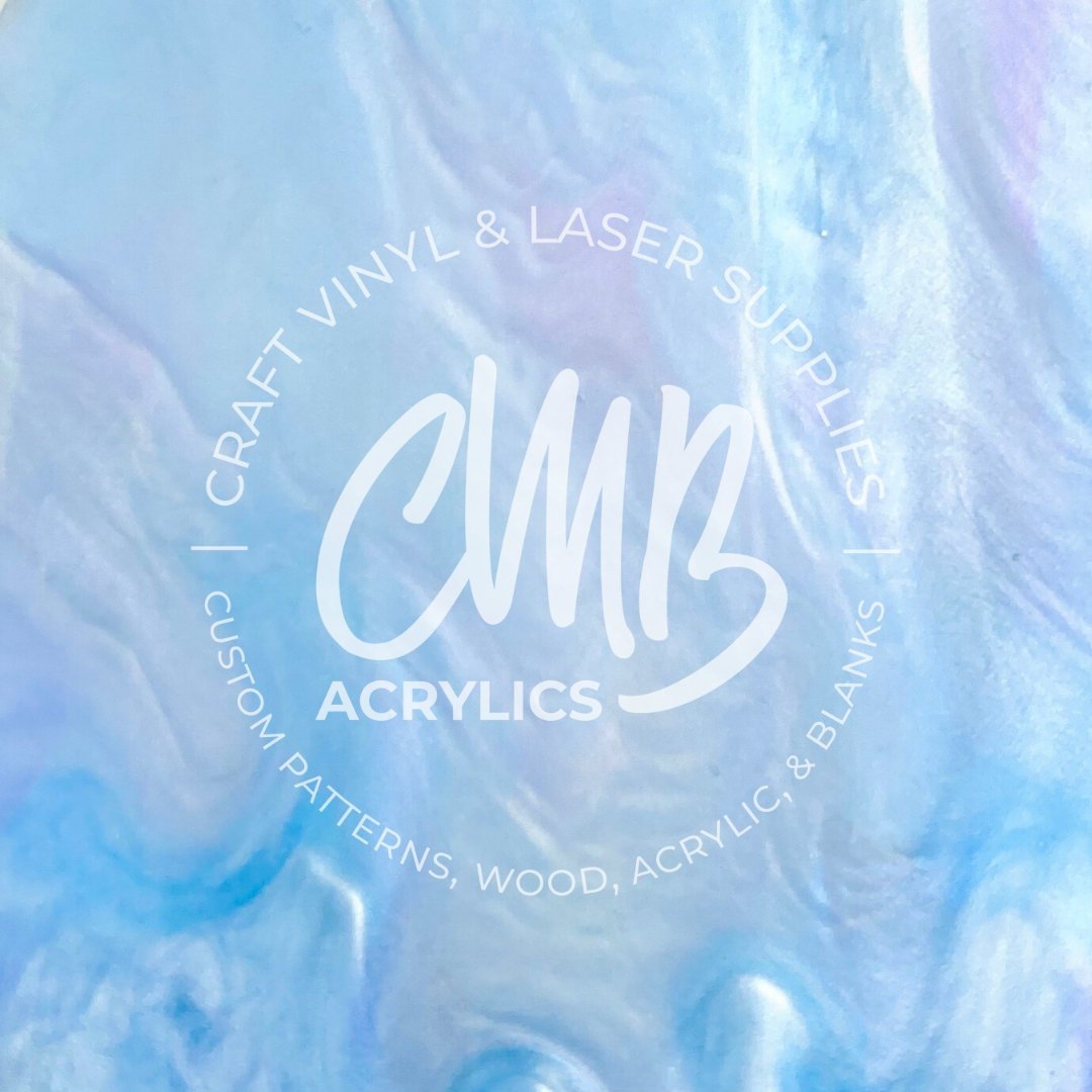 Baby Blue Marbled Glitter Cast Acrylic | Marbled Acrylic Sheet | CMB Acrylic