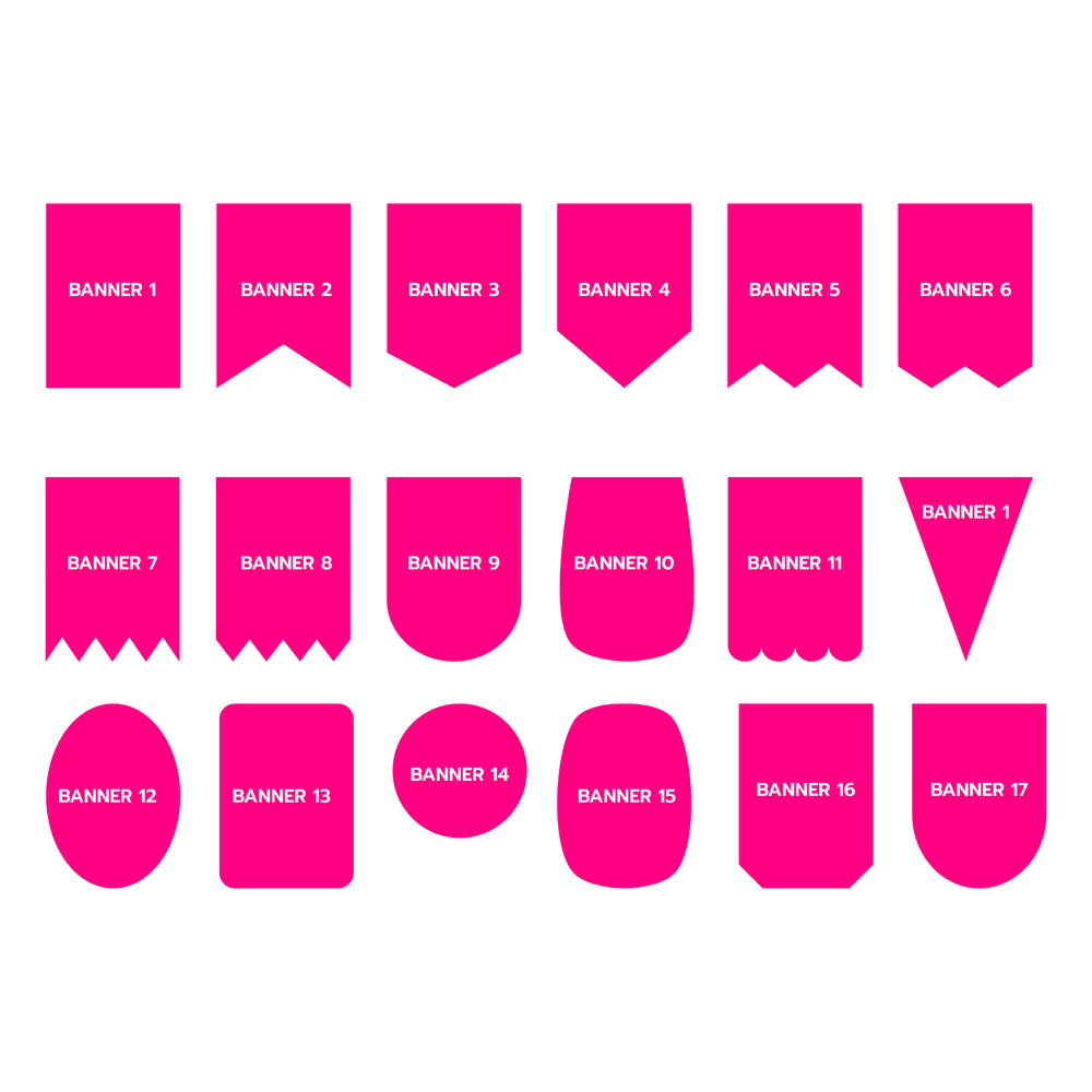 Banner Shaped Acrylic Blanks - Blank Builder Shapes