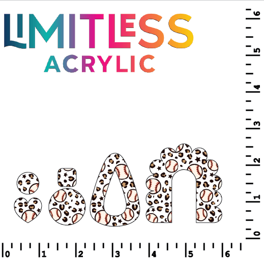 Baseball Leopard Pattern Acrylic Sheets - CMB Pattern Acrylic