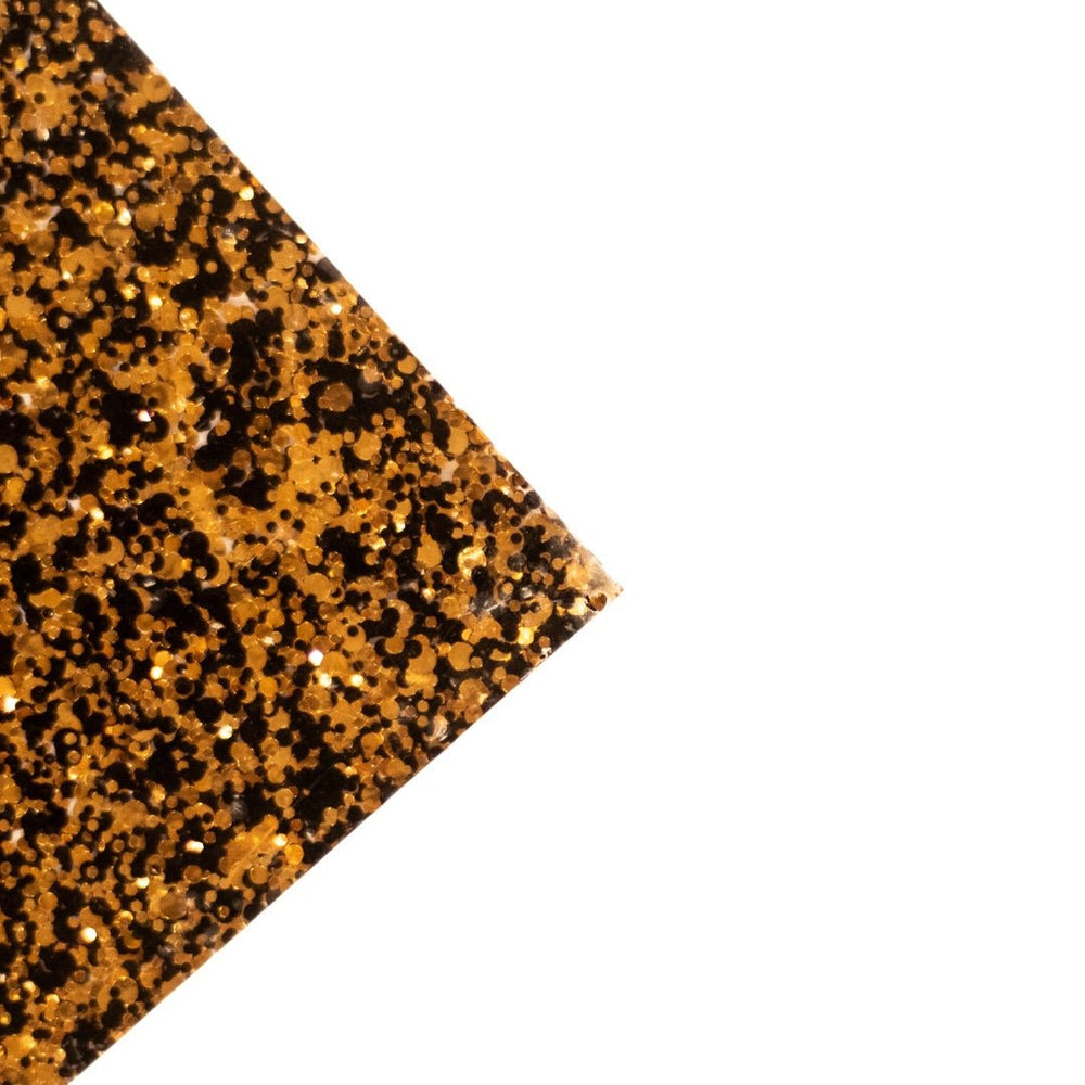 Black & Bronze Confetti Dots Cast Acrylic Sheets - Acrylic Sheets