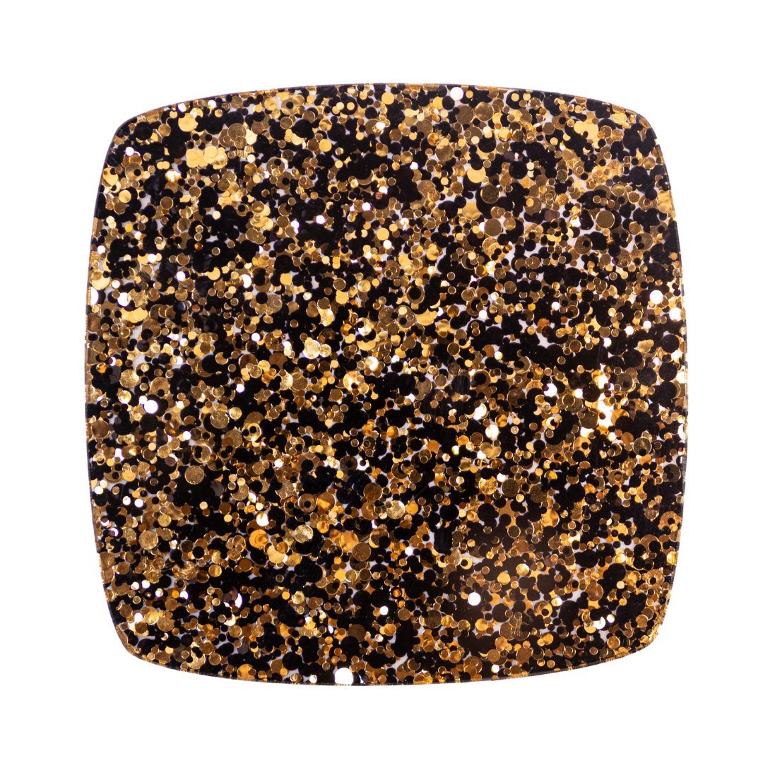 Black & Bronze Glitter Dots Cast Acrylic | Glitter Acrylic Sheet | CMB Acrylic