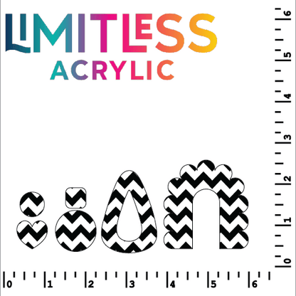 Black Chevron Pattern Acrylic Sheet - CMB Pattern Acrylic