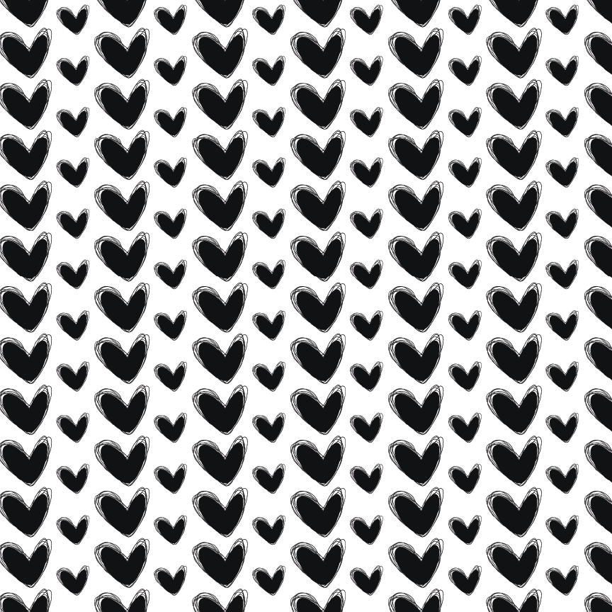 Black Doodle Hearts Pattern Acrylic Sheets - CMB Pattern Acrylic