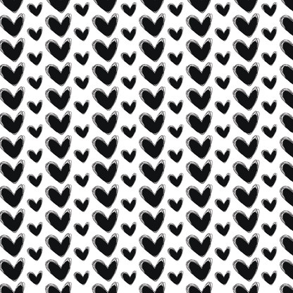 Black Doodle Hearts Pattern Acrylic Sheets - CMB Pattern Acrylic