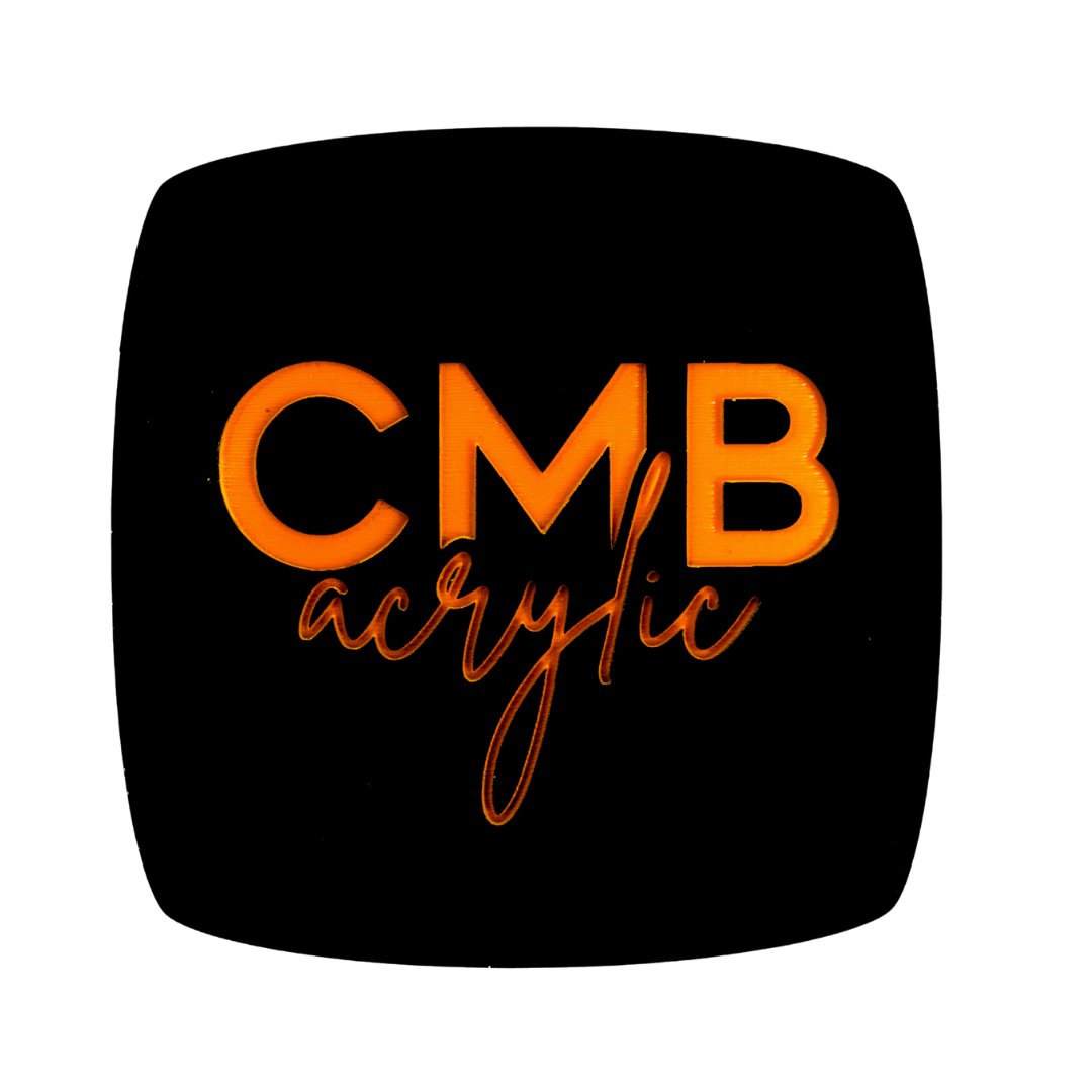 Black Engraves Orange Laser XT Two Tone Acrylic | Two Tone Acrylic Sheet | CMB Acrylic
