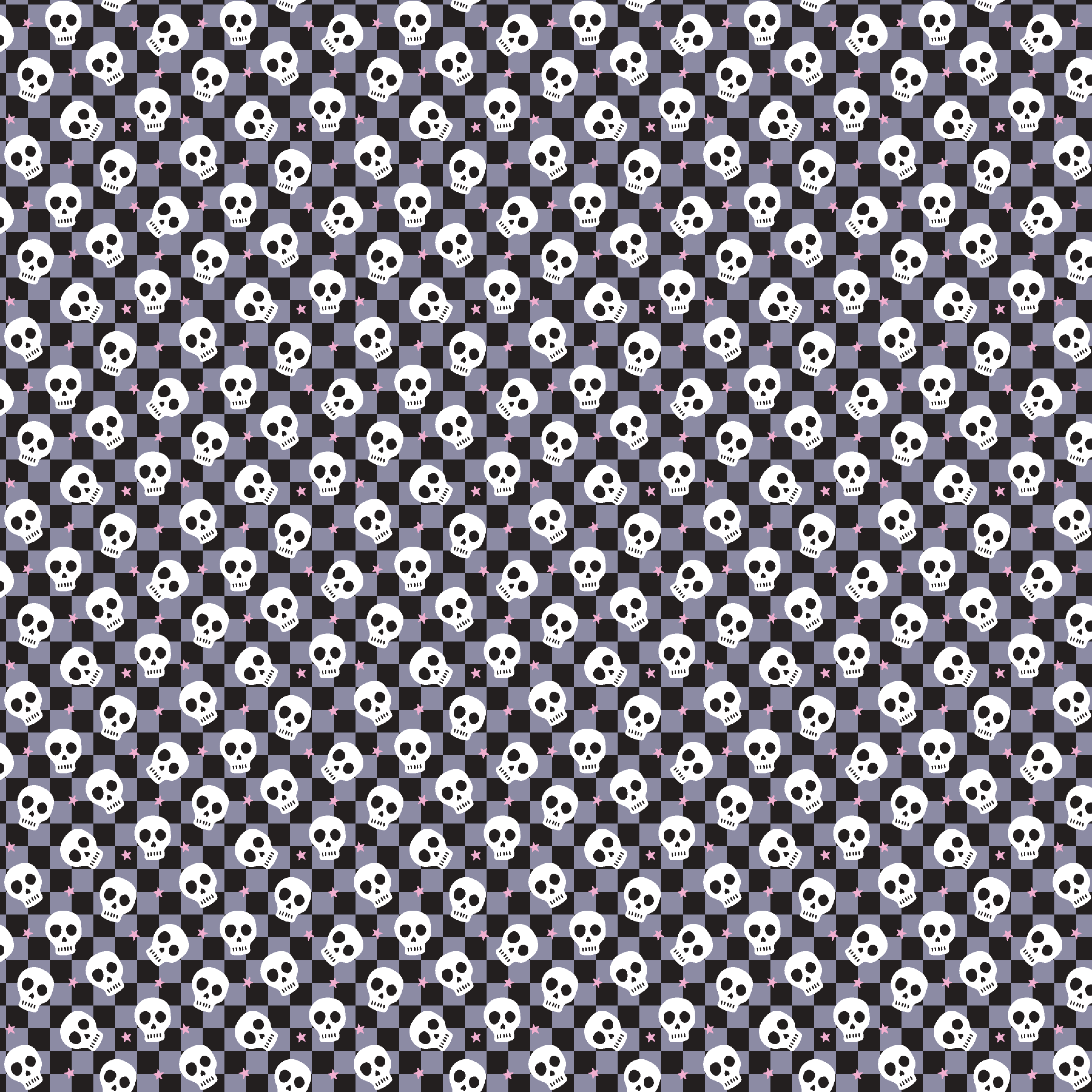 Black & Gray Checkered Skulls Pattern Acrylic Sheets - CMB Pattern Acrylic