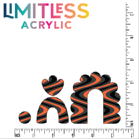 Black & Orange Waves Pattern Acrylic Sheet - CMB Pattern Acrylic