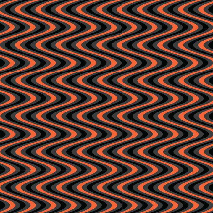 Black & Orange Waves Pattern Acrylic Sheet - CMB Pattern Acrylic