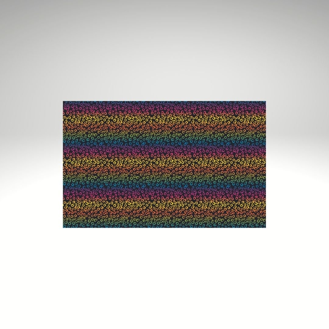 Black Rainbow Leopard Pattern Sheet - CMB Pattern Acrylic