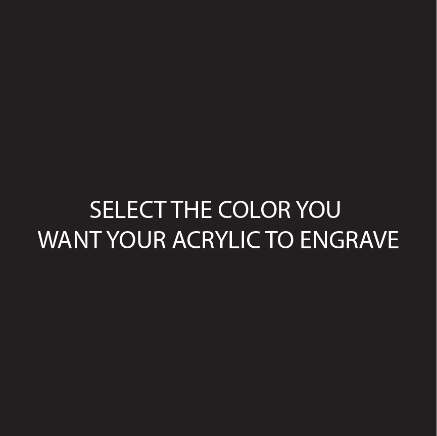 Black Two Tone Acrylic SELECT YOUR ENGRAVE COLOR - CMB Two Tone