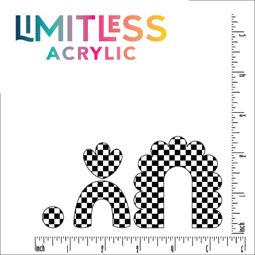 Black & White Checkered Pattern Acrylic Sheet - CMB Pattern Acrylic