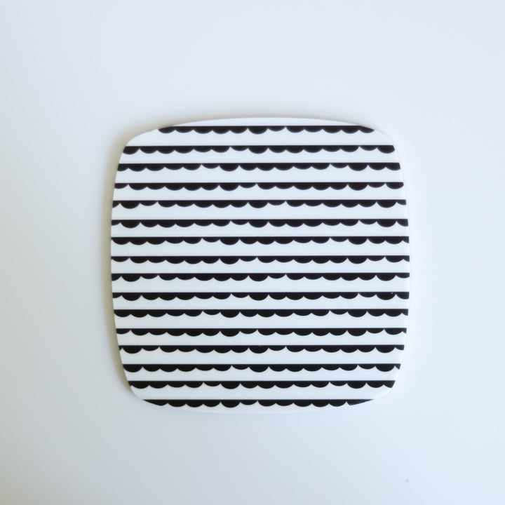 Black & White Scallop Stripes Acrylic Pattern Sheet - CMB Pattern Acrylic