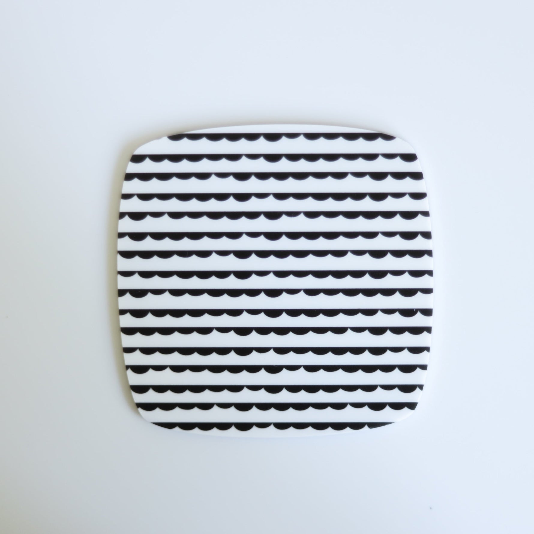 Black & White Scallop Stripes Acrylic Pattern Sheet - CMB Pattern Acrylic