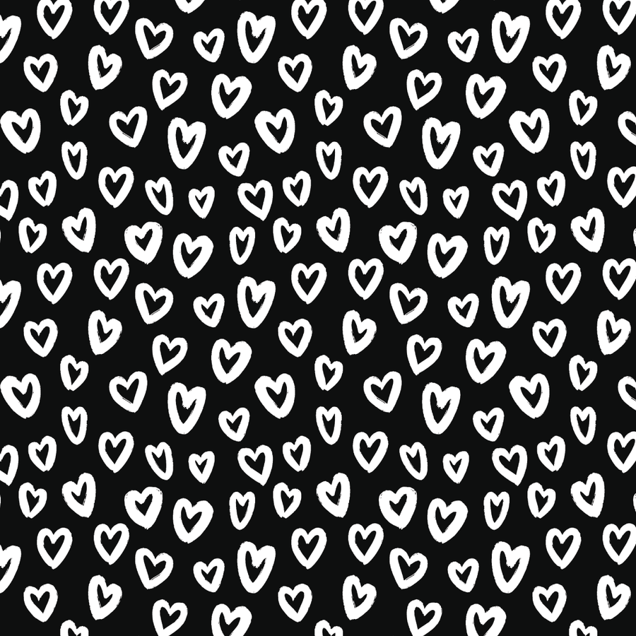 Black & White Scribble Hearts Pattern Acrylic Sheets - CMB Pattern Acrylic