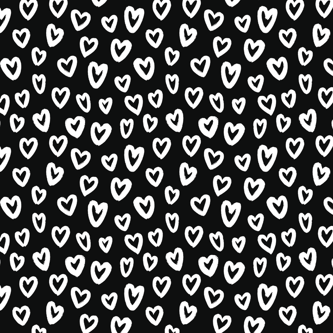 Black & White Scribble Hearts Pattern Acrylic Sheets - CMB Pattern Acrylic