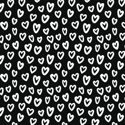 Black & White Scribble Hearts Pattern Acrylic Sheets - CMB Pattern Acrylic