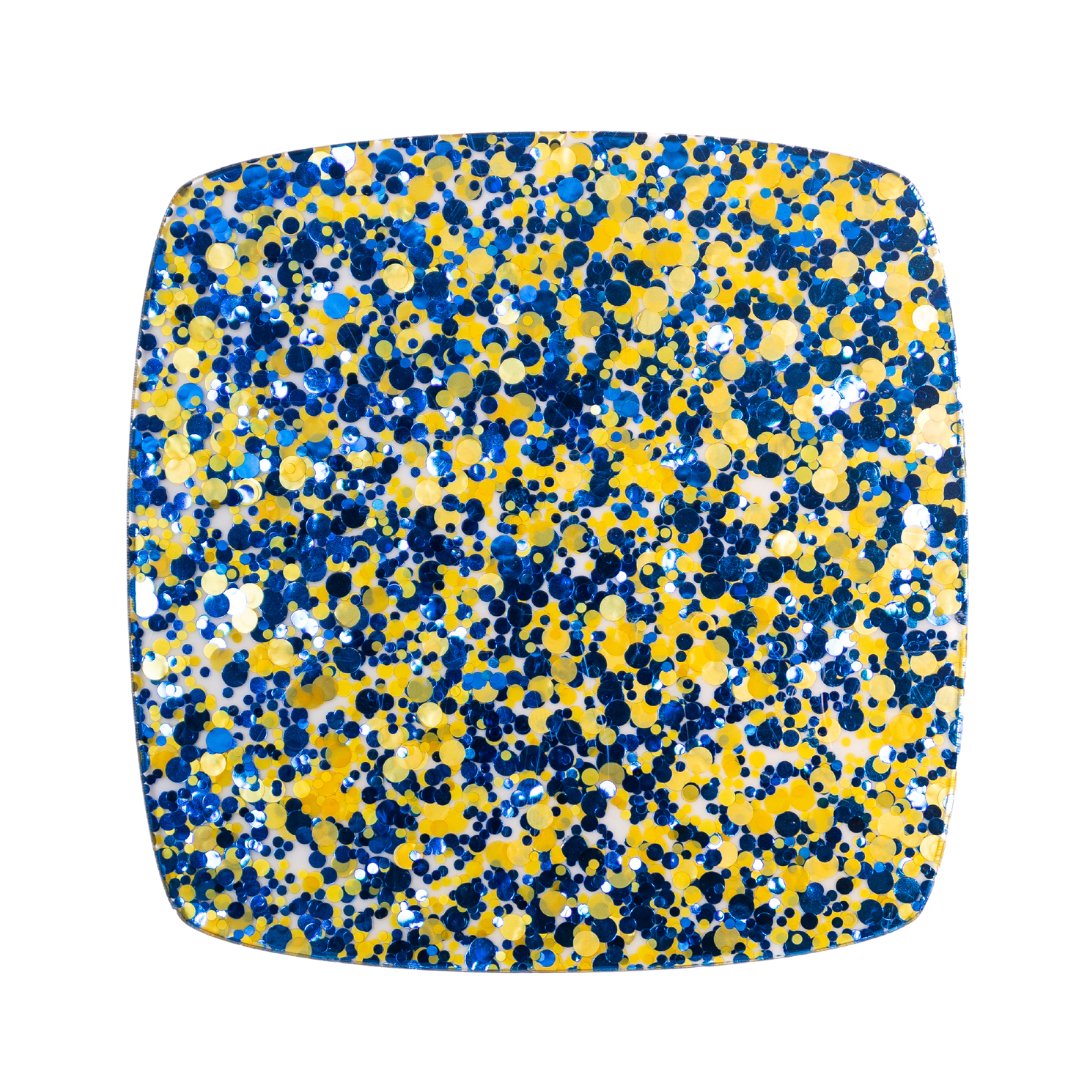 Blue & Gold Glitter Dots Cast Acrylic | Glitter Acrylic Sheet | CMB Acrylic